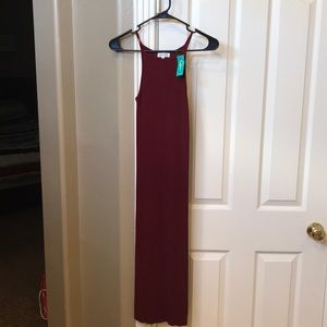 Long slick red dress